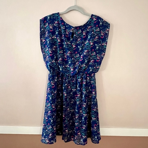 Blue Floral Summer Sleeveless Dress by Japna Size Small - Picture 2 of 5
